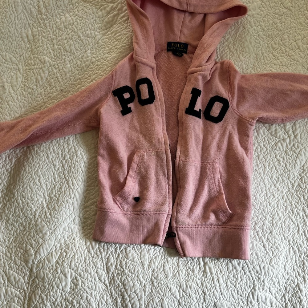 Polo by Ralph Lauren Pink Zip-Up Hoodie Sweatshirt